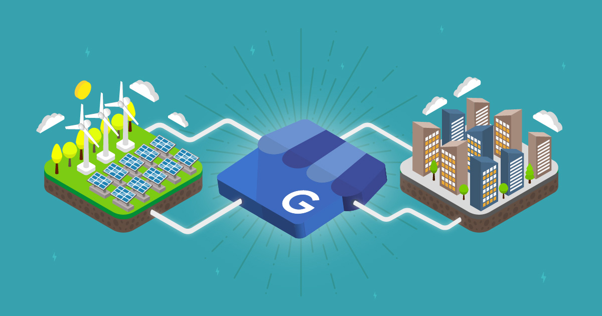 Google My Business Logo Powering a City