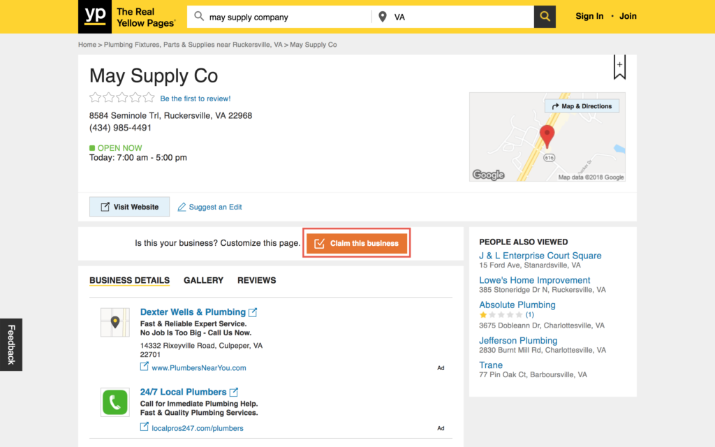 Claim an Existing Yellow Pages Business