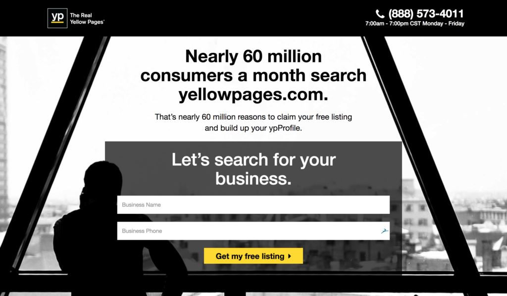 New Yellow Pages Listing