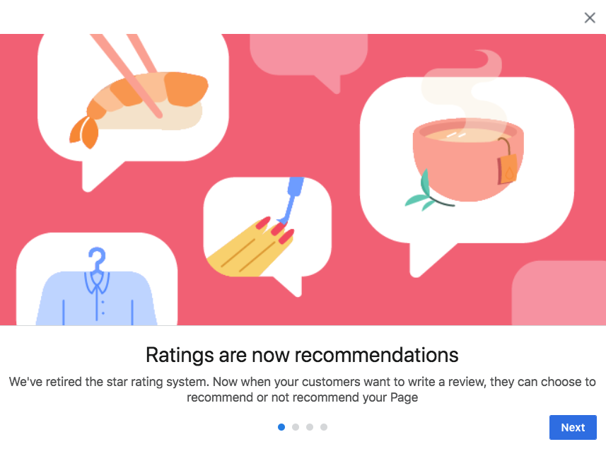 FB Slide introducing recommendations