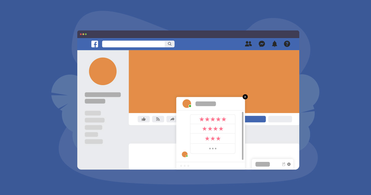 Facebook engagement on page in vector format.