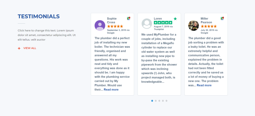 Trustpilot reviews go easily alongside your reviews from other platforms.