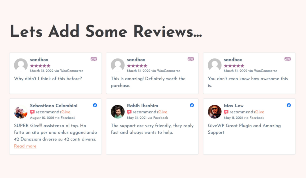 Your reviews collection block will display the same way as the WPBR shortcode. 